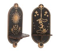 Ciieeo 2 Pièces Étagère Murale pour Cristaux Support Décoratif Bohémien pour Bougies et Objets Décoratifs Présentoir Élégant pour Chambre et Salon