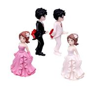 Ciieeo 2 Pièces Figurines Couple Mariés Décorations pour Gâteau de Mariage Décor de Chambre à Coucher Ornements Micro Paysage