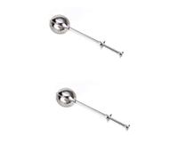 Ciieeo 2 pièces Filtre à Thé Boule Acier Inoxydable avec Poussoir Ressort Passoire Mailles Fines pour Infusion Facile Accessoire Cuisine Argenté