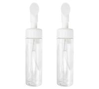 Ciieeo 2 Pièces Flacon Moussant pour Nettoyant Visage Brosse, Récipient Rechargeable en Plastique 200ml, Réutilisable et Anti-fuite pour Gel et Après-shampooing, Voyage et Randonnée