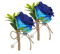 Ciieeo 2 Pièces Fleur De Poignet Bouquet Artificiel Hommes Costumes Boutonnière Mariage Boutonnière De Garçons d'honneur Fleurs Artificielles Département De Mori Engourdi Jeune Marié