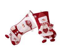 Ciieeo 2 pièces Lot de Chaussettes de Noël à Suspendre Décoratives pour et Bonbons Cadeau de Noël et Bonhomme de Décoration Murale et Sapin Capacité