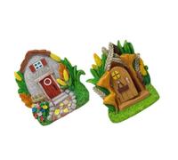 Ciieeo 2 Pièces Ornement de Micro-Paysage Porte de Chalet Miniature | Décoration Miniature, Usage Cour et Paysage Extérieur, Style Unique et Charmant, Entretien Facile