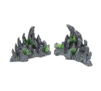 Ciieeo 2 Pièces Ornement de Rocaille de Micro-Paysage en Résine, Lot | Décor à Haute Simulation, Compact et Facile à Nettoyer, pour Aquarium et Bonsaï D’intérieur