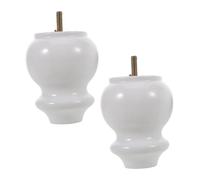 Ciieeo 2 Pièces Pattes de Meubles en Bois Pied de Table Pies Para muebles Pieds du mobilier en Bois Patte-Ciel de Style transitionnel Pignes de Table Cuisses de lit White