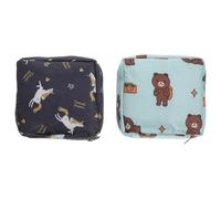 Ciieeo 2 Pièces Pochette de Rangement Portable pour Serviettes Hygiéniques Oxford Lot de Sac de Stockage Petit pour Maternité et Usage Quotidien Plusieurs Styles