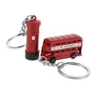 Ciieeo 2 Pièces Porte-clés Commémoratif Trousseau De Boîte Aux Lettres Porte-clés Élément Britannique Porte-clés De Bus Souvenirs De Londres Porte-clés Londres Rouge De Zinc
