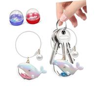 Ciieeo 2 Pièces Porte-clés Forme Baleine Lot de Bleu et Rose Effet Laser Résistant pour Organisation Clé Quotidienne et Cadeaux Couleur Aléatoire