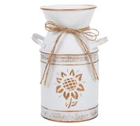 Ciieeo 2 Pièces Pot De Fleur Bouteille Arrangement De Fleurs Blanche Tôle Galvanisée Un Verre