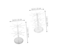 Ciieeo 2 pièces Présentoir à Bijoux Rotatif Support Transparent Niveaux avec Plateau Organisateur Élégant pour Boucles Oreilles Colliers Bracelets et Petits Accessoires