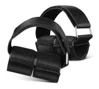 Ciieeo 2 Pièces Sangle Cheville Noire et Bande Tissée, Accessoire Multifonction Confortable Fixation Auto-agrippante pour Musculation pour Exercices de Jambes en Salle de Gym