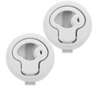 Ciieeo 2 Pièces Serrure Embeddée Plastique avec Cylindre Clé pour Portes de Cabine et Tiroirs Ambulance Rv Verrou Affleurant pour Meubles et Panneaux
