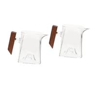 Ciieeo 2 Pièces Snow Mountain Justice Cup thé tasse boire en forme de gobelet en bois Verre à haute teneur en borosilicate