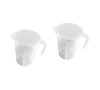 Ciieeo 2 Pièces Tasse à Mesurer pour Aquarium Alimentation Couvercle Verres Clairs Tasse De Nourriture pour Poisson Gobelet à Eau Réservoirs Trousse Poisson Liquide Bol Blanche PP