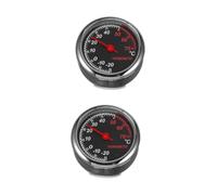 Ciieeo 2 pièces Thermomètre Mécanique Lumineux pour Voiture Affichage Analogique avec Pointeur Acier Inoxydable Étanche et Facile à Installer sur Tableau de Bord ou Ventilation