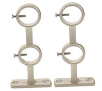 Ciieeo 2 Pièces Tringle à Rideau Pendentif Amovible Rideaux Ceinture Tringle Double Tringle Extensible Portant à vêtements Double Tige Support de Tige d'armoire Alliage d'aluminium Silver