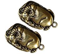 Ciieeo 2 Pièces Vintage Water Buffalo Desktop Ornament Creative Pendant Craft Gift Set