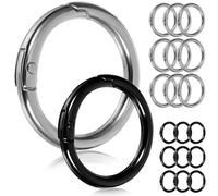 Ciieeo 20pcs Mousquetons Porte-clés en Alliage de Zinc, Anneaux Torique Métallique, Fermeture à Ressort Sécurisée, pour Accessoires de Vêtements et Travaux Manuels