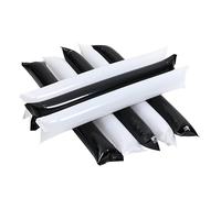 Ciieeo 24 pièces Bâtons Gonflables Longs pour Supporters Accessoires de Fête Réutilisables Bâtons de Bruit pour Concerts Compétitions et Anniversaires Blanc et Noir Épais