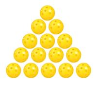 Ciieeo 24 pièces Lot Balles Entraînement de Golf Intérieures Perforées Plastique Jaune pour Pratique et Amélioration des Compétences