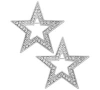 Ciieeo 2pcs Broches à Épingle de Col en Alliage Argenté Forme Pentacle, Ravissantes et Faciles à Clipser, pour Décorer Écharpes et Paquet