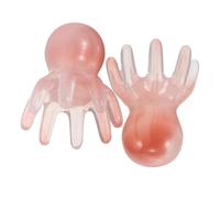 Ciieeo 2pcs Masseur de Cuir Chevelu Manuel en Résine Rose, Peigne Octopus à 8 Griffes Portable, Maison Voyages