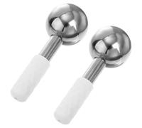 Ciieeo 2pcs Masseur Facial à Glace en Acier Inoxydable, Globe de Glace Visage Portable pour Cryothérapie, Massage Yeux et Soin Peau Douce et Rafraîchissante Couleur Aléatoire