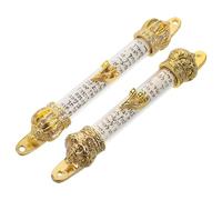 Ciieeo 2pcs Mezouza Religieuse Dorée pour Porte avec Parchemin Sacré, Métal et Strass, Résistance à l'usure, Décoration Juive Élégante pour Hannukah et Bénédiction Maison