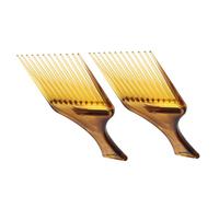 Ciieeo 2pcs Peignes à Cheveux Afro en Plastique Marron Peigne Démêlant à Dents Larges pour Cheveux Bouclés Portable pour Coiffure et Gestion à Domicile