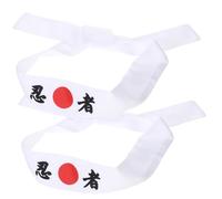 Ciieeo 2pièces Bandeau Imprimé Ninja Réutilisable Pour Femmes Et Hommes Accessoire De Karaté Respirant Bandeau De Karaté Pour Cheveux
