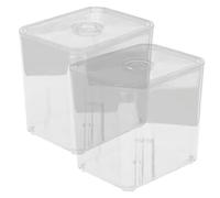 Ciieeo 2pièces Boîtes De Rangement Pour Cotons-tiges Distributeurs Transparents Étuis à Cure-dents Empilables Pour Salle De Bain Et Bureau