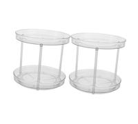 Ciieeo 2pièces Plateau Rond De Rangement pour Épices Porte-épices Rotatif Organisateur à Niveaux pour Cuisine Et Salle De Bain