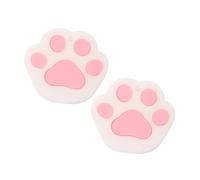 Ciieeo 2pièces Protège-clés Silicone Mignons Forme de Patte de Chat Étuis et Étiquettes pour Clés Lot de Blanc
