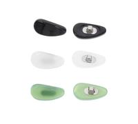 Ciieeo 3 Paires de Plaquettes Nasales Adhésives Antidérapantes en Alliage et Verre, Coussinets de Nez pour Lunettes Petit Pont, Confort Amélioré, Couleurs Noir, Blanc et Vert