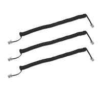 Ciieeo 3 Pièces Cordon Téléphonique Enroulé Noir en Pvc et Cuivre pour Combiné de Téléphone Fixe, Transmission Stable et Anti-nœuds, pour Téléphones Filaires