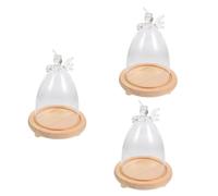 Ciieeo 3 Pièces Couvercle en Verre Ange décoration de Table carillons solaires fée Decoration Noel Decoration de Noel Couverture de Fleurs Immortelles en Verre Micro-Paysage Un Verre