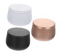 Ciieeo 3 pièces Lot de Boîtes Métal Hermétiques pour Bougies DIY Contenants avec Couvercles Scellés Rangement pour Cosmétiques Échantillons et Thé Rose Doré Noir Mat et Blanc Mat