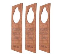 Ciieeo 3 Pièces Panneau de Porte Bébé Qui Dort en Pu Marron, Doux au Toucher et Facile à Entretenir, Signe de Sommeil pour Chambre de Bébé ou Nurserie
