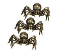 Ciieeo 3 pièces Statue Araignée Laiton Vintage Figurines Animales Miniatures Compactes pour Décoration Maison Bureau et Étagère Sculpture Décorative Classique et Portable