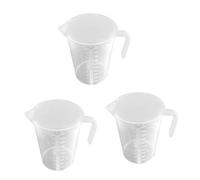 Ciieeo 3 Pièces Tasse à mesurer pour Aquarium Pot à Lait avec Couvercle cruches Piscine air Bol réservoir d'eau Verre mesureur Tasse de Nourriture pour Poisson Tasse d'aquarium PP Blanche