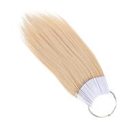 Ciieeo 30 Pièces Nuancier de Couleurs de Cheveux Humains Anneau Pvc Blanc, Mèches Naturelles Beige Faciles à Couper pour Formation en Coiffure et Tests en Salon
