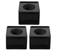 Ciieeo 3pcs Drapeaux de Micro Carrés Noirs en Plastique Multifonctionnels Logo Station Microphone, Compatibles pour Discours et Enregistrements, Diamètre Trou 37mm