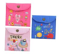 Ciieeo 3pcs Pochette pour Serviette Hygiénique D'extérieur en Toile Grosse Capacité Portable et Légère Style Mode pour Femme Rangement Pratique de Serviettes Style Aléatoire
