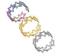 Ciieeo 3pièces Bagues Étoiles Ajustables Acier Inoxydable Bagues Ouvertes Décoratives pour Femme Lot de Anneaux Réglables