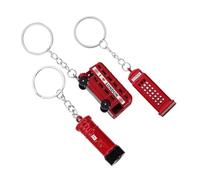 Ciieeo 3pièces Porte-clés Londres Bus Cabine Boîte Lettres Souvenir Voyage Décor Téléphone Pendentif Clés UK Clé Organisateur Unique