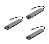 Ciieeo 3pièces Station Accueil USB c pour Ordinateur Portable Adaptateur Type-c avec Résolution Design Compact Et Léger Connexion Réseau Ethernet Compatible avec Les Dispositifs