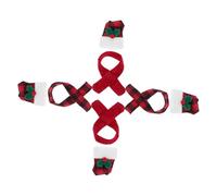Ciieeo 4 Ensembles Christmas Wine Bottle Covers with Mini Santa Hats and Buffalo Plaid Scarves Fabric Holiday Decoration for Party Table Centerpiece Festive Xmas Bottle Wraps