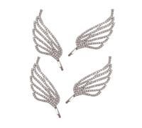 Ciieeo 4 Pièces Barrette Cheveux Ailes D'ange en Alliage de Zinc et Strass Argentés, Décoration Cheveux Fiable pour Mariage et Banquets Élégants