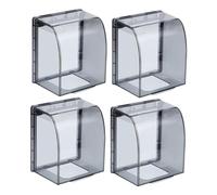 Ciieeo 4 pièces Couvercle de Prise Étanche Plastique Transparent de Boîtiers de Protection Extérieurs pour Prises Murales Installation Facile et Aux Rayures