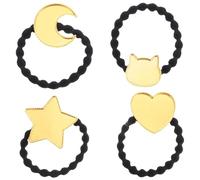 Ciieeo 4 Pièces D'élastiques Cheveux en Alliage Léger de Cœur, Lune et Étoile, Accessoires pour Création de Bandeaux et Projets Créatifs